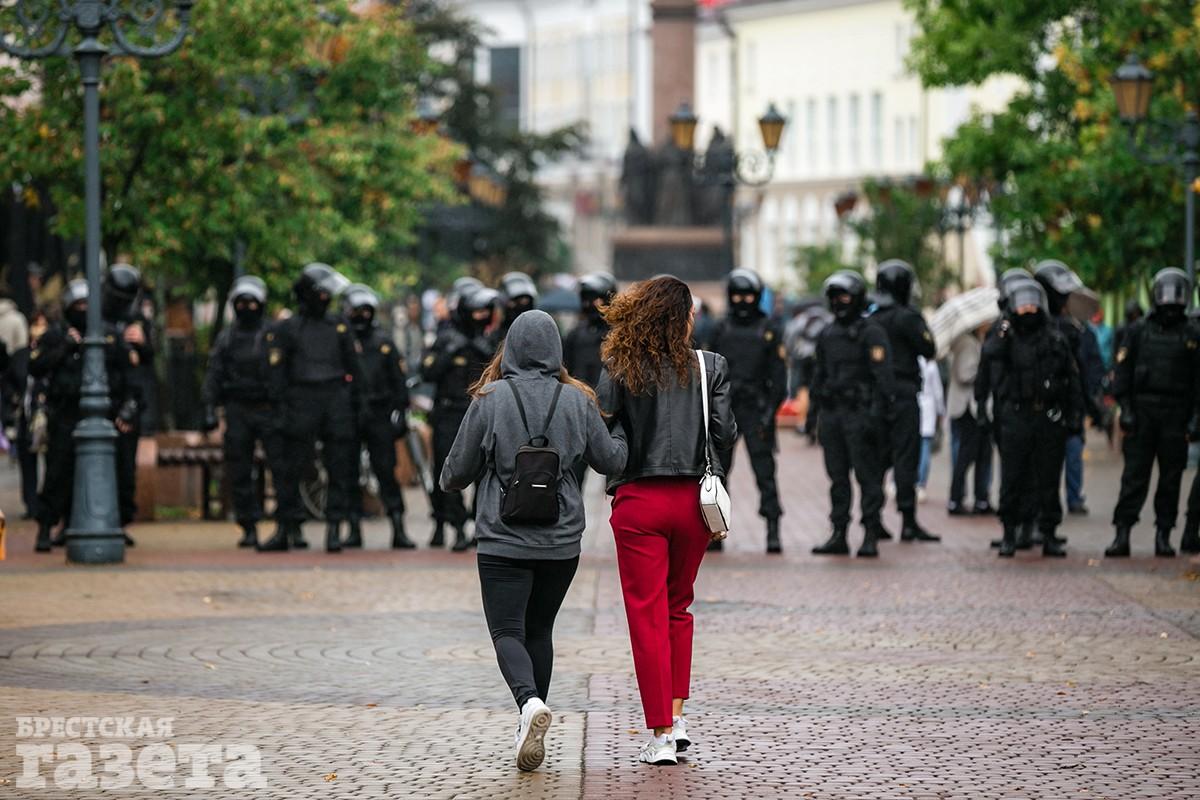 Акция протеста в Бресте 27 сентября. Фото: , "Брестская газета"