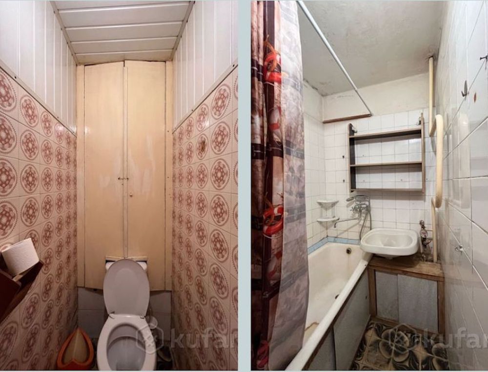 Санузлы в однокомнатных квартирах в Бресте с ценой аренды в районе $200.