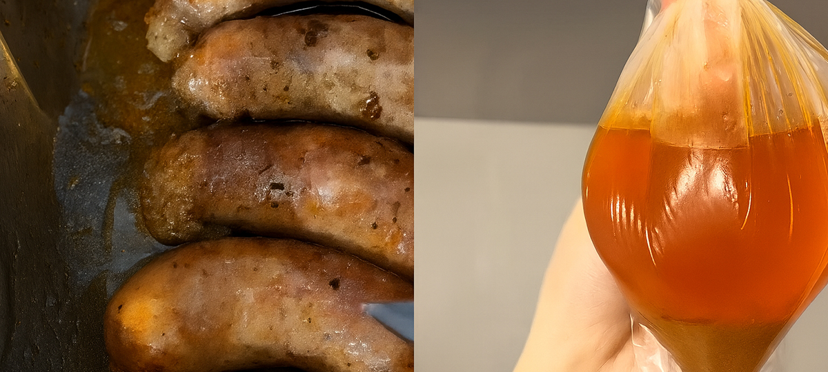 колбаски с жиром