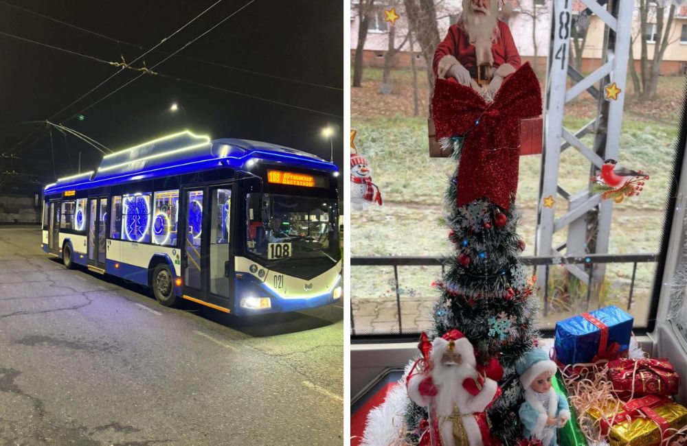 Новогодний троллейбус в Бресте
