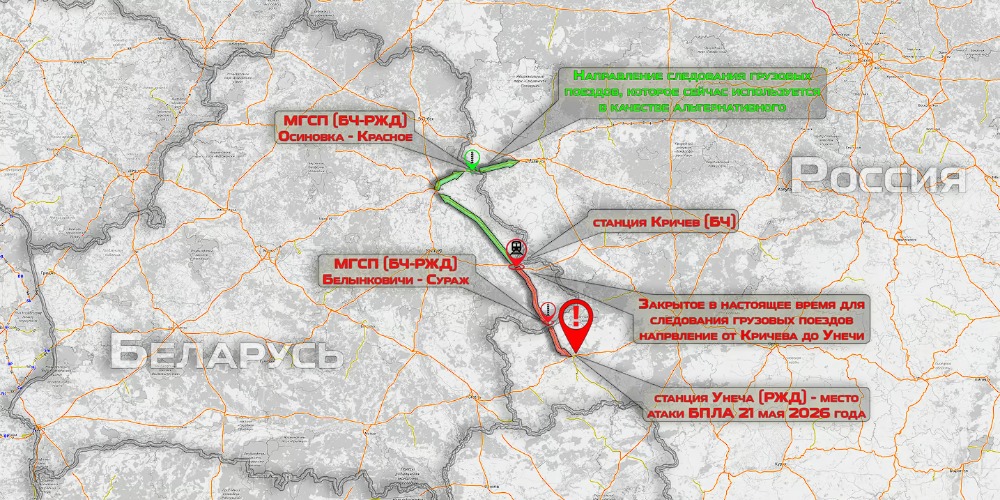 карта железной дроги Беларуси и России